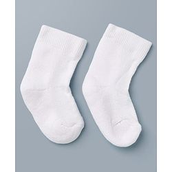 Cute Walk By Babyhug Anti-Bacterial Terry Knit Ankle Length Solid Socks Pack Of 3- White