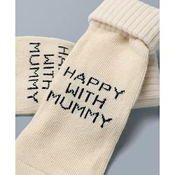 Cute Walk By Babyhug Anti-Bacterial Terry Knit Ankle Length Socks With Happy with Mummy Design Pack Of 3- Brown