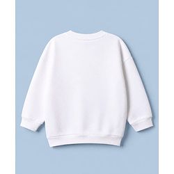 Babyhug Disney 100% Cotton Terry Knit Full Sleeves Sweatshirt With Drop Shoulder Sleeves And Dalmatians Applique - White