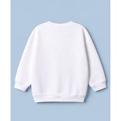 Babyhug Disney 100% Cotton Terry Knit Full Sleeves Sweatshirt With Drop Shoulder Sleeves And Dalmatians Applique - White