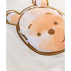 Babyhug Disney 100% Cotton Terry Knit Sweatshirt with Full Sleeves, Drop Shoulder Sleeves and Winnie The Pooh Patch in White