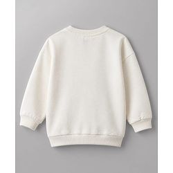 Babyhug Disney 100% Cotton Terry Knit Sweatshirt with Full Sleeves, Drop Shoulder Sleeves and Winnie The Pooh Patch in White