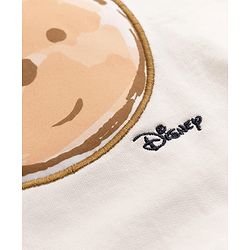 Babyhug Disney 100% Cotton Terry Knit Sweatshirt with Full Sleeves, Drop Shoulder Sleeves and Winnie The Pooh Patch in White