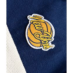 Babyhug 100% Cotton Knit Full Sleeves Polo T-Shirt with Cut & Sew and New York Patch with Race to Win Applique - Navy Blue