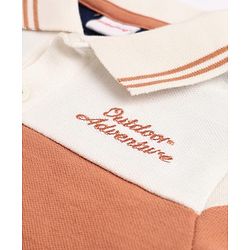 Babyhug 100% Cotton Knit Polo T-shirt With Full Sleeves and Outdoor Adventure Embroidery in Navy Blue