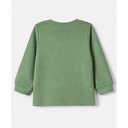 Babyhug 100% Cotton Knit T-Shirt with Full Sleeves and Soccer Print - Green