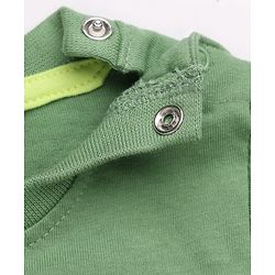 Babyhug 100% Cotton Knit T-Shirt with Full Sleeves and Soccer Print - Green
