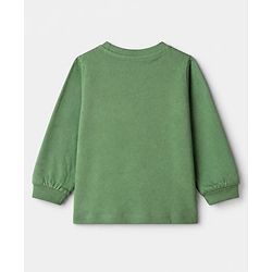 Babyhug 100% Cotton Knit T-Shirt with Full Sleeves and Soccer Print - Green