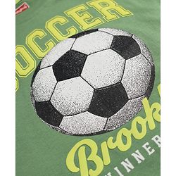 Babyhug 100% Cotton Knit T-Shirt with Full Sleeves and Soccer Print - Green