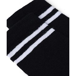Cute Walk by Babyhug Knit Knee Length Anti Bacterial Socks with Striped Design in Black
