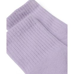 Cute Walk by Babyhug Cotton Terry Knit Solid Mid-calf Anti-bacterial Calf Length Terry Socks in Purple