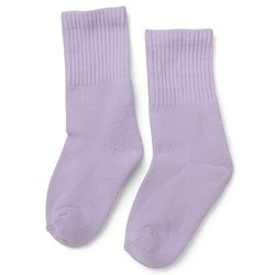 Cute Walk by Babyhug Cotton Terry Knit Solid Mid-calf Anti-bacterial Calf Length Terry Socks in Purple