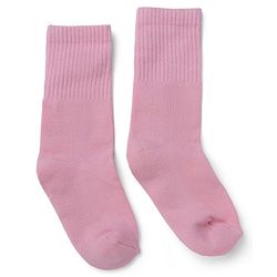 Cute Walk by Babyhug Knit Solid Mid-calf Anti-bacterial Calf Length Terry Socks in Pink