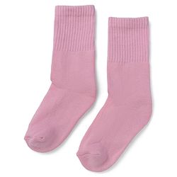 Cute Walk by Babyhug Knit Solid Mid-calf Anti-bacterial Calf Length Terry Socks in Pink