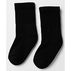 Cute Walk By Babyhug Cotton Terry Knit Ankle Length Solid Socks With Anti-Bacterial - Black