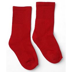 Cute Walk by Babyhug Cotton Knit Terry Ankle Length Anti-bacterial Calf Length Terry Socks in Red