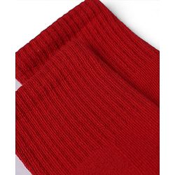 Cute Walk by Babyhug Cotton Knit Terry Ankle Length Anti-bacterial Calf Length Terry Socks in Red