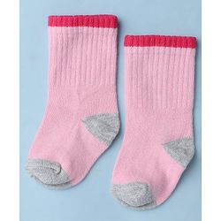 Cute Walk by Babyhug Knit Calf Length Anti Bacterial Socks Pack of 3 - White & Pink
