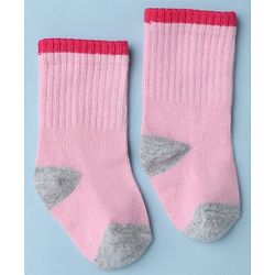 Cute Walk by Babyhug Knit Calf Length Anti Bacterial Socks Pack of 3 - White & Pink