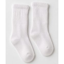 Cute Walk By Babyhug Cotton Terry Knit Ankle Length Solid Socks With Anti-Bacterial Pack of 3 -White Red & Grey