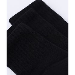Cute Walk By Babyhug Terry Knit Anti-Bacteria Mid Calf Solid Socks Pack Of 3 - Black