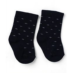 Cute Walk by Babyhug Knit Calf Length Anti Bacterial Designed ed Socks Pack of 3 - Black, Grey & Yellow