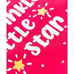 Babyhug Cotton Knit Full Sleeves Nighty with Slogan & Polka Dots Print -Dark Pink