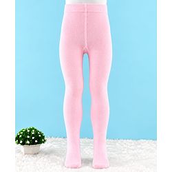 Cute Walk by Babyhug Knit Anti Bacterial Solid Tights - Pink