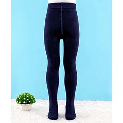 Cute Walk by Babyhug Cotton Knit Anti Bacterial Full Length Solid Tights - Navy