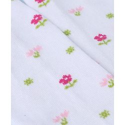 Cute Walk by Babyhug Knit Anti Bacterial Regular Tights With Floral Design - White