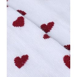 Cute Walk by Babyhug Knit Anti Bacterial Regular Tights With Heart Design - White