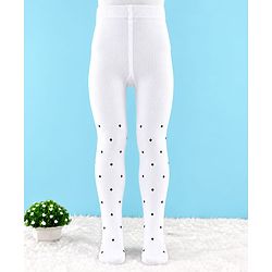 Cute Walk by Babyhug Knit Anti Bacterial Designed Tights- White