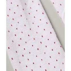 Cute Walk by Babyhug Cotton Knit Full Length Tights with Dots Print in White