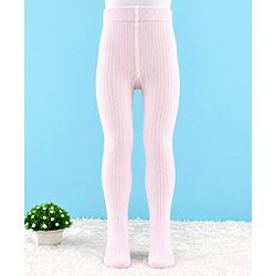 Cute Walk by Babyhug Knit Anti Bacterial Solid Tights - Pink