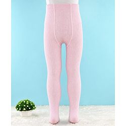 Cute Walk by Babyhug Knit Anti Bacterial Solid Tights - Pink