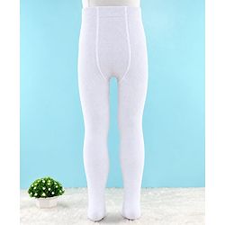 Cute Walk by Babyhug Knit Anti Bacterial Regular Tights With Tiger Design - White