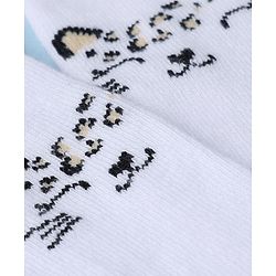 Cute Walk by Babyhug Knit Anti Bacterial Regular Tights With Tiger Design - White