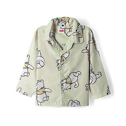 Babyhug Disney 100% Cotton Single Jersey Woven Full Sleeves Shirt & Pajama with Winnie the Pooh Print - Beige