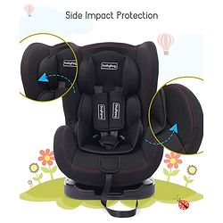Babyhug Cruise Convertible Reclining Car Seat with Side Impact Protection - Blue & Black