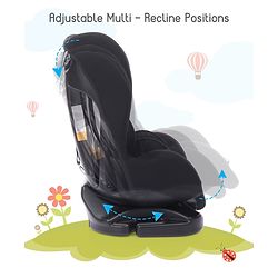 Babyhug Cruise Convertible Reclining Car Seat with Side Impact Protection - Blue & Black