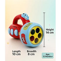 Babyhug Musical Learning Torch for Toddlers| Color-Changing Flashlight| Animal Sounds & Music| Numbers & Color Learning Toy| Interactive Toy| Gifting Option | Yellow