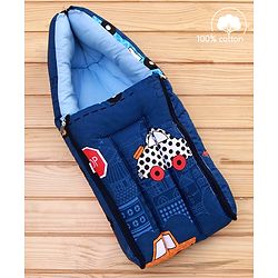 Babyhug Cotton Sleeping Bag City Buzz Print - Blue