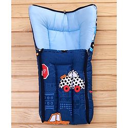 Babyhug Cotton Sleeping Bag City Buzz Print - Blue