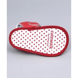 Cute Walk By Babyhug Sandals Style Booties - Red - 0-3M Red