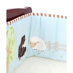 Babyhug Premium Cotton Crib Bumper Large -Farm Theme (Cot not Included)