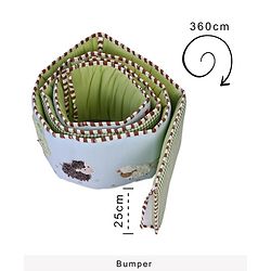 Babyhug Premium Cotton Crib Bumper Regular -Farm Theme (Cot not Included)