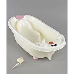 Babyhug Baby Bath Tub & Bath Sling With Bathing Mug (Colour & Design May Vary)