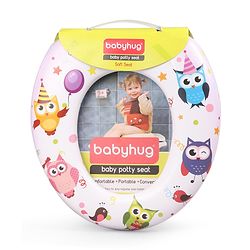 Babyhug Soft Cushioned Baby Potty Seat Owl Print - White