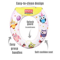 Babyhug Soft Cushioned Baby Potty Seat Owl Print - White