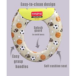 Babyhug Soft Cushioned Baby Potty Seat Sports Ball Print - Light Green